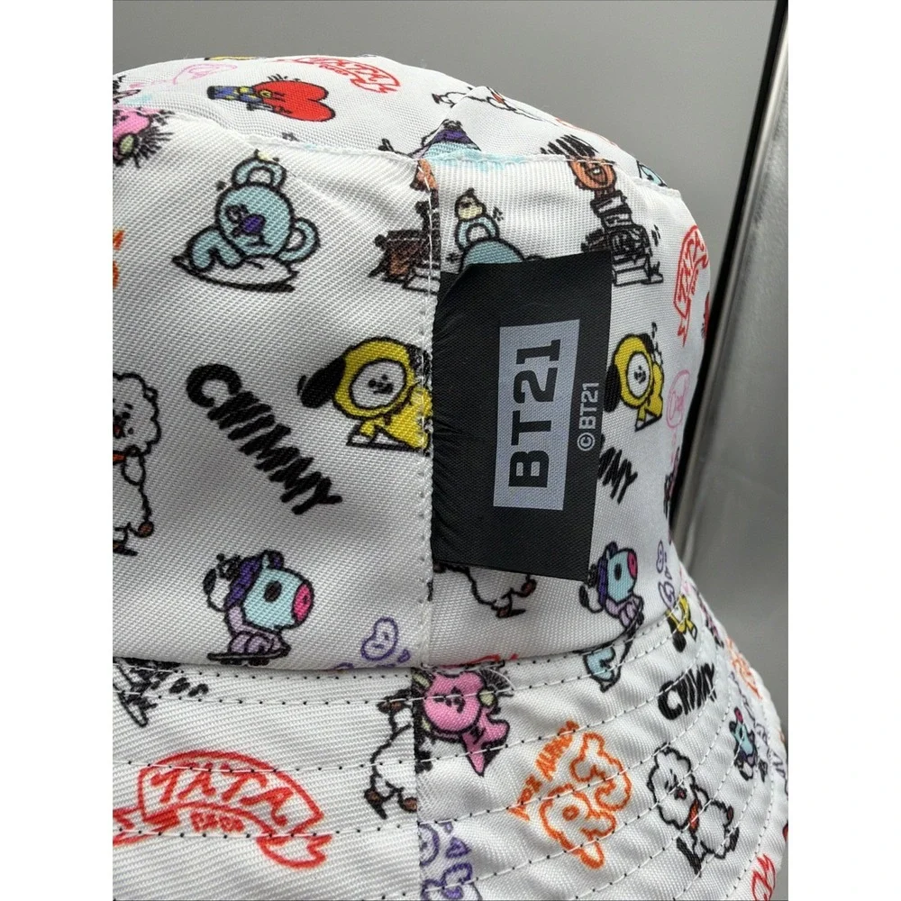 BT21  Logo Black Reversible Bucket Hat One Size Adult Lightweight